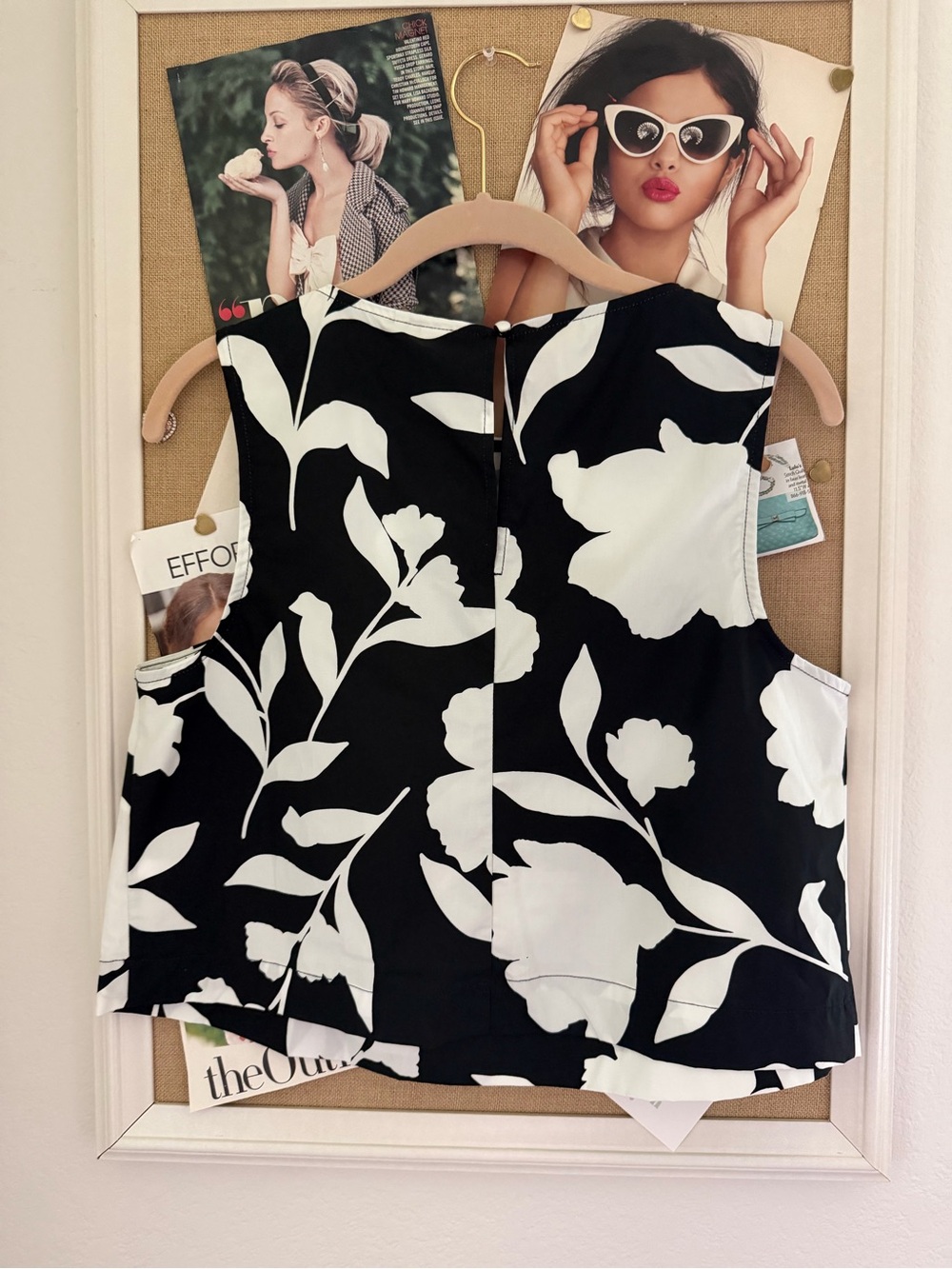 Kate Spade for Target Sleeveless Black & White Floral Top - Picture 3 of 3